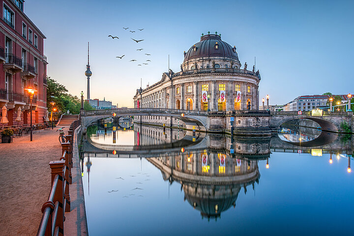 Photo Museum Island with Bode Museum and TV Tower (Fernsehturm)